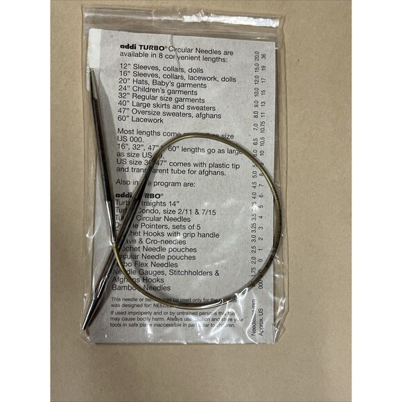 Lot‎ of 3 Skacel Addi Turbo Knit Faster Us 15 24”, 11 16”, 9 16” - Picture 7 of 7